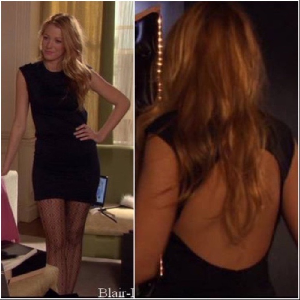 ASO SERENA VAN DER WOODSEN STRAPLESS BLACK BROCADE DRESS - Medium - Picture 2 of 12